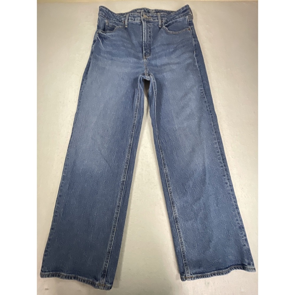 Old Navy Sky Hi Wide Leg Jeans Womens 12 Blue High Rise Secret Smooth Pockets
